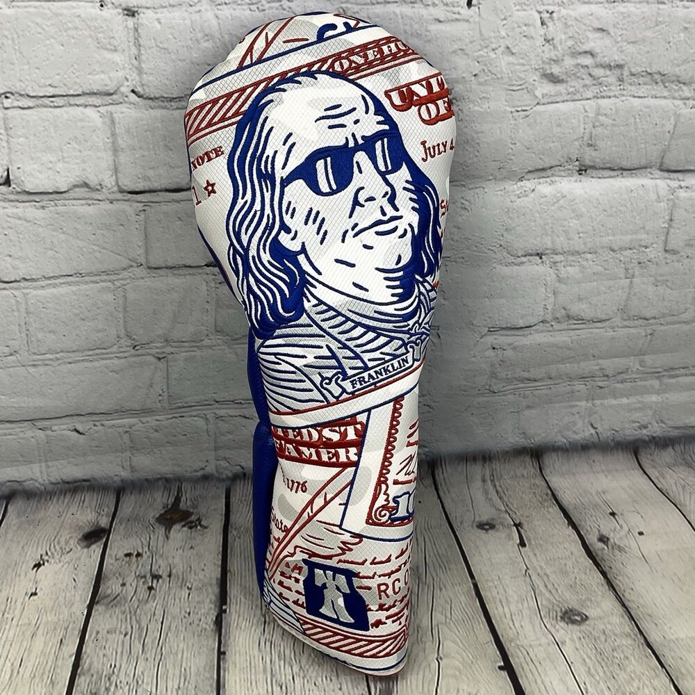 SWAG Driver Head Cover Golf Ben Franklin Red White Blue USA